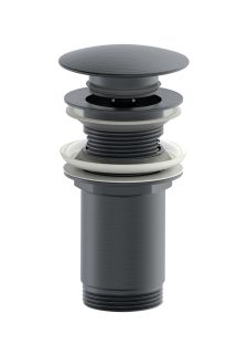 Донный клапан для раковины Wonzon & Woghand WW-88SS09-BGM с переливом тёмный графит